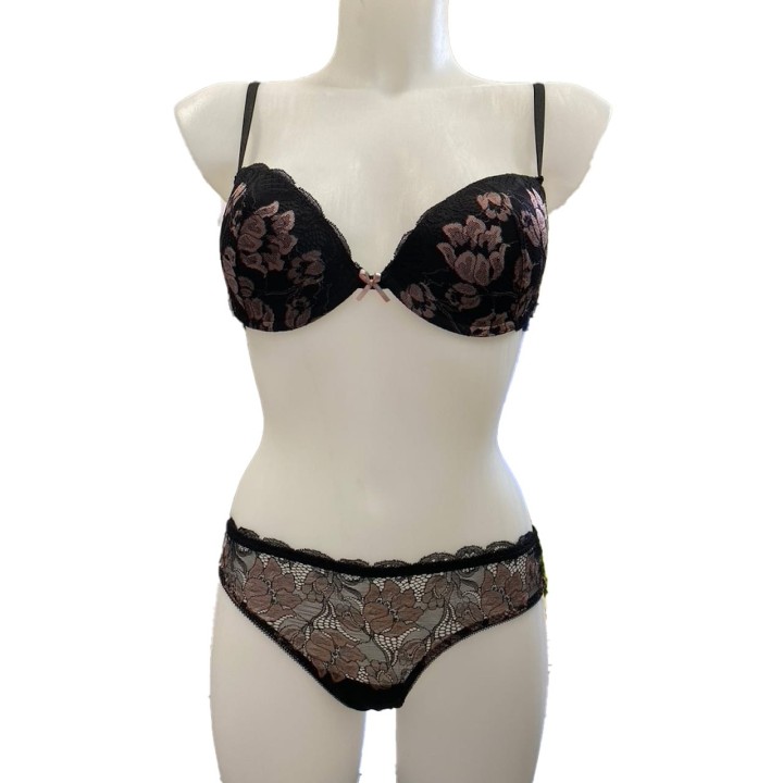 coordinato donna in pizzo jadea 4680 intero nero
