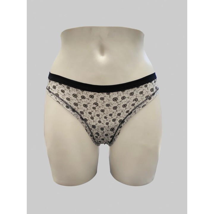 Slip brasiliana donna in cotone e pizzo LovelyGirl 5980 nero fronte - dimensioni grandi