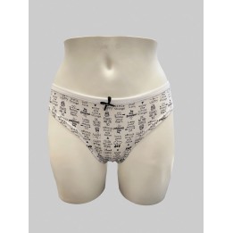 Slip brasiliana Jadea in cotone 6118 bianco fronte - dimensioni grandi