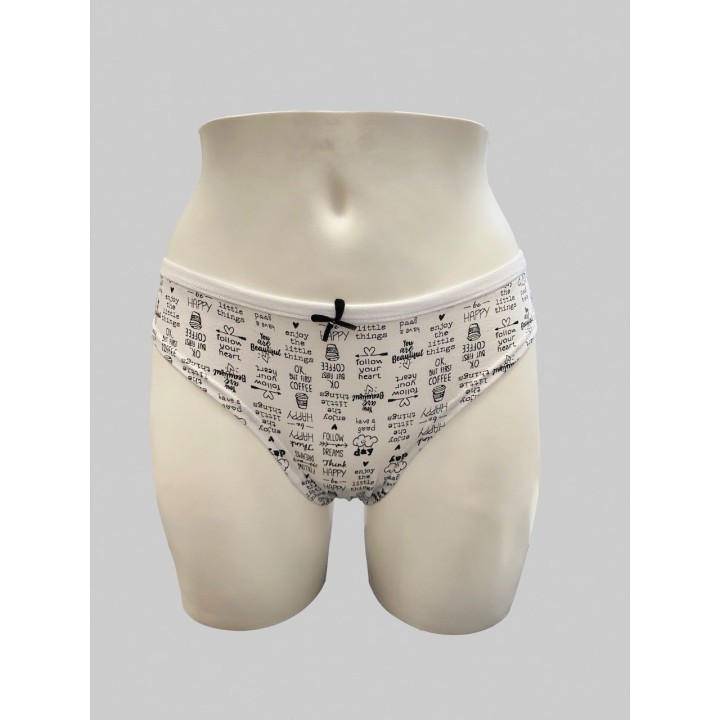 Slip brasiliana Jadea in cotone 6118 bianco fronte - dimensioni grandi