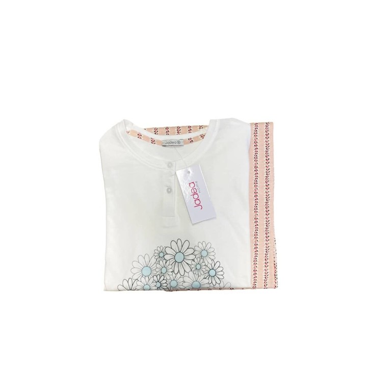 Pigiama estivo donna in cotone Jadea 3210 bianco - dimensioni grandi