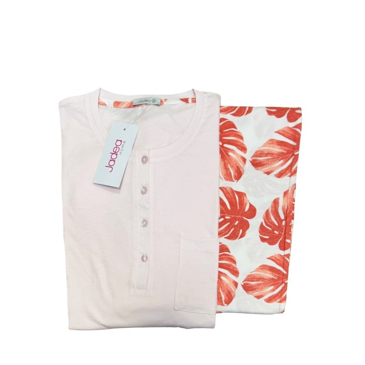 Pigiama estivo donna in cotone Jadea 3204. ROSA - dimensioni grandi
