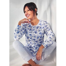 Pigiama estivo donna in cotone Enrico Coveri EP5239 - dimensioni grandi