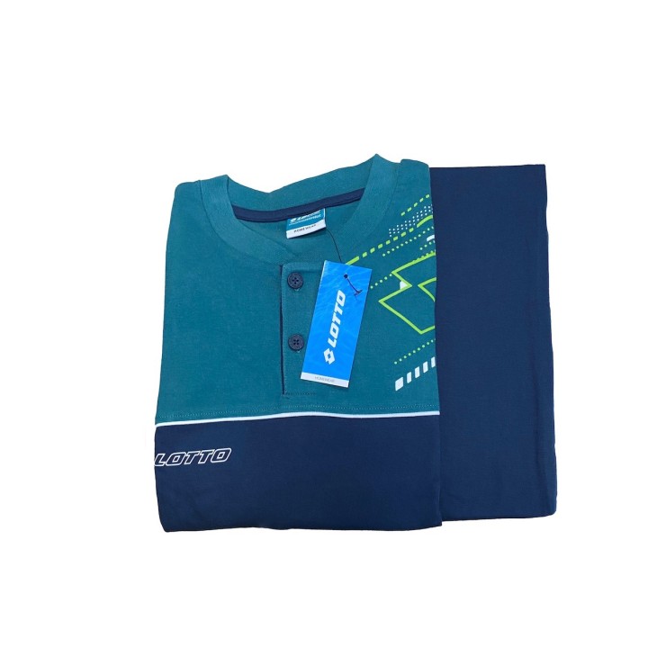 Pigiama uomo cotone leggero Lotto LP1173 blu - dimensioni grandi