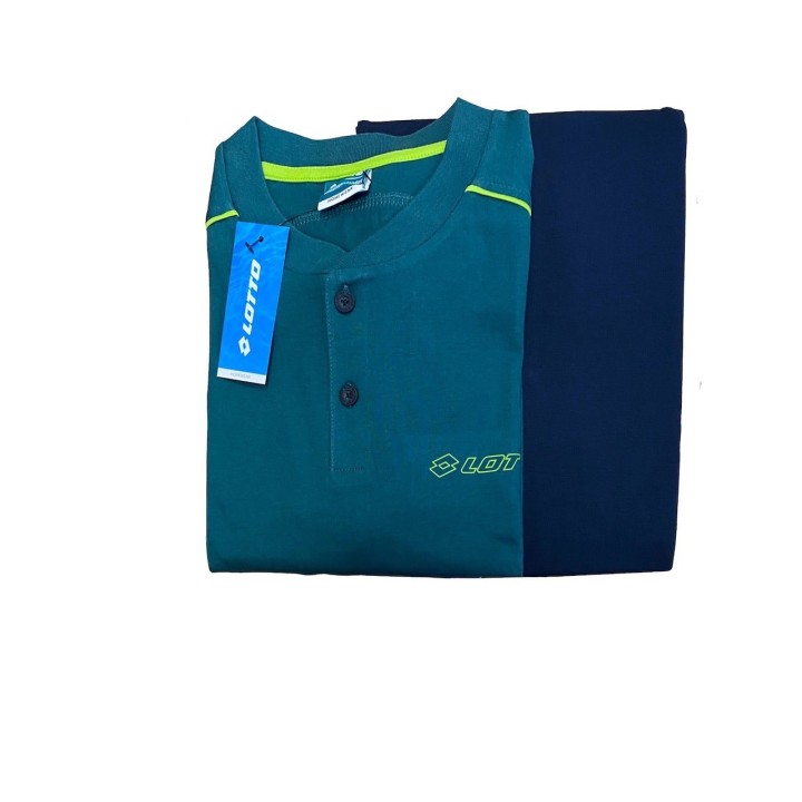 Pigiama uomo cotone leggero Lotto LP1182 verde - dimensioni grandi