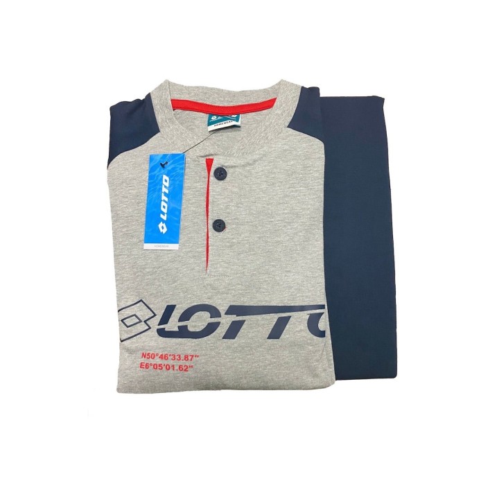 Pigiama uomo cotone leggero Lotto LP1172 grigio - dimensioni grandi