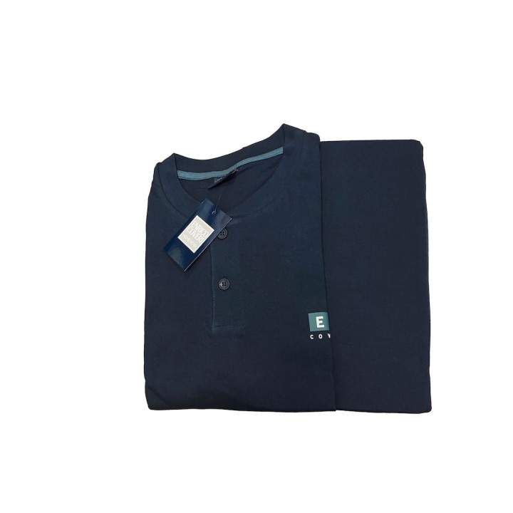 Pigiama uomo cotone leggero Enrico Coveri EP1050 blu - dimensioni grandi