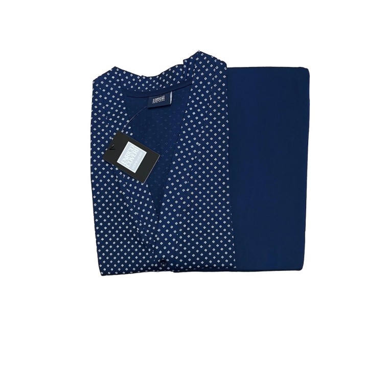 Pigiama uomo cotone leggero Enrico Coveri EP8136 blu - dimensioni grandi