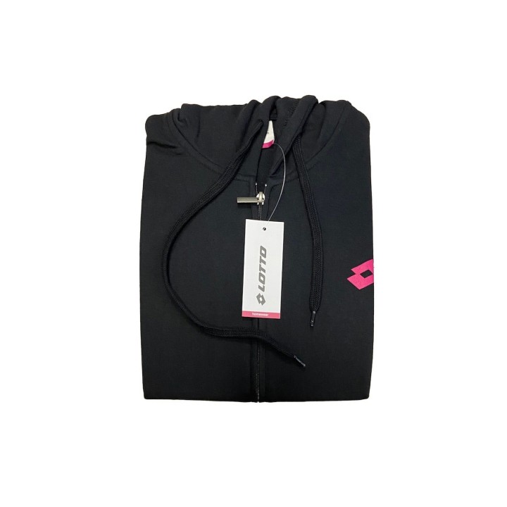 Felpa donna invernale full zip con cappuccio Lotto LA1020 nero