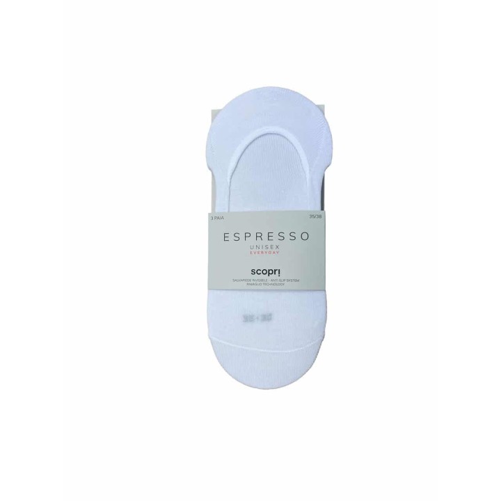 Calzini salvapiede Scopri Espresso 3 pezzi bianco