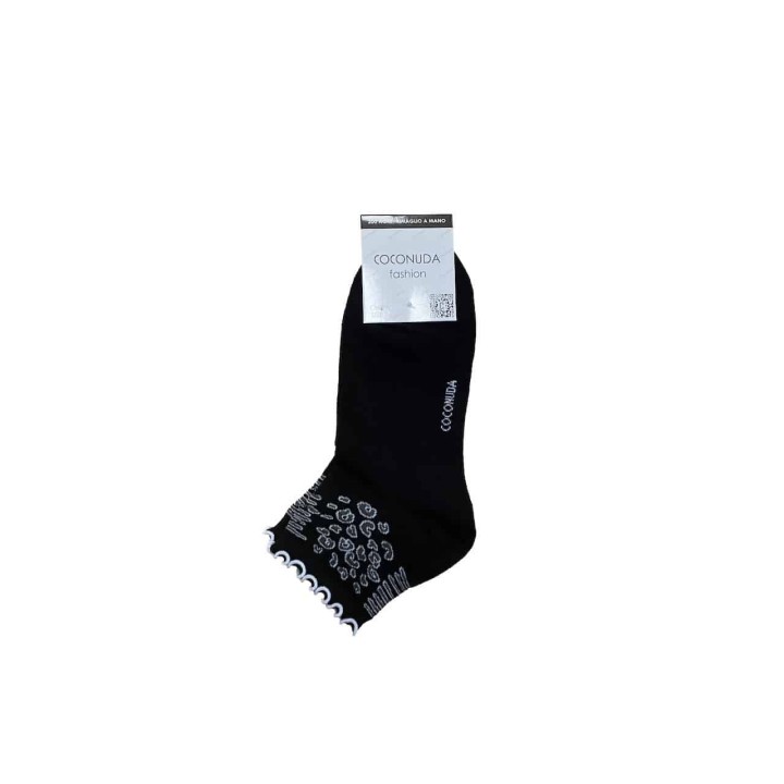 calzini senza elastico donna in cotone Coconuda Fashion E02 nero