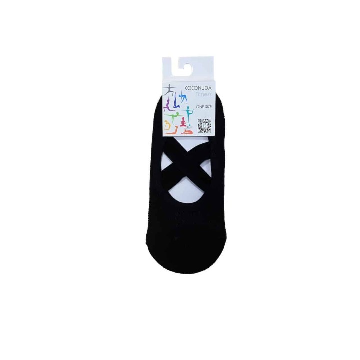 Calzini sportivi donna in cotone Coconuda Fitness nero