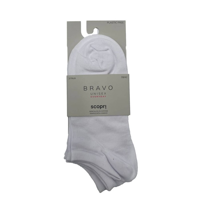 calzini-fantasmino-uomo-donna-in-cotone-scopri-bravo-3pz-bianco