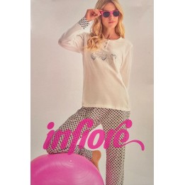 pigiama donna cotone lungo infiore coeur 652369 - dimensioni grandi