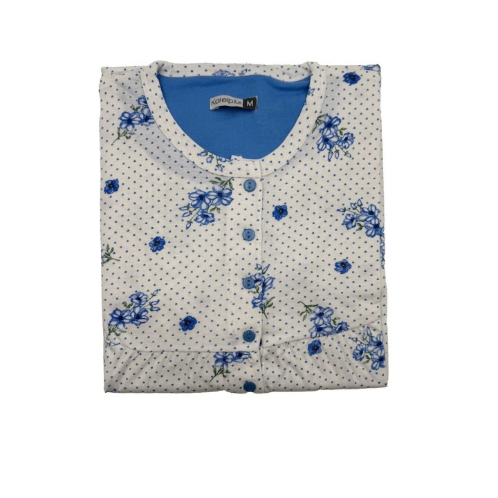 camicia da notte cotone donna KC8019 blu - dimensioni grandi