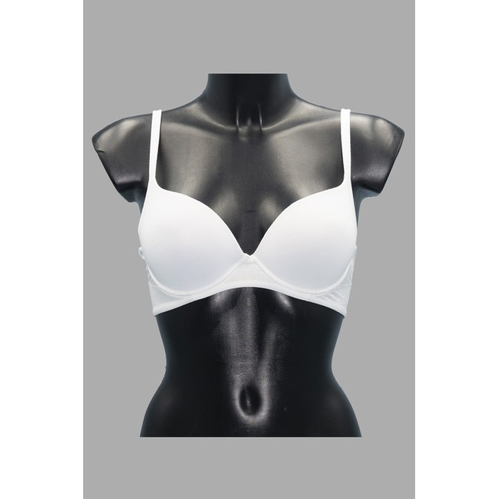 Reggiseno in cotone Lormar Extracotton Plunge 1943 bianco