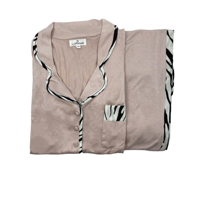 Pigiama Lormar donna estivo lungo 0145 rosa loto
