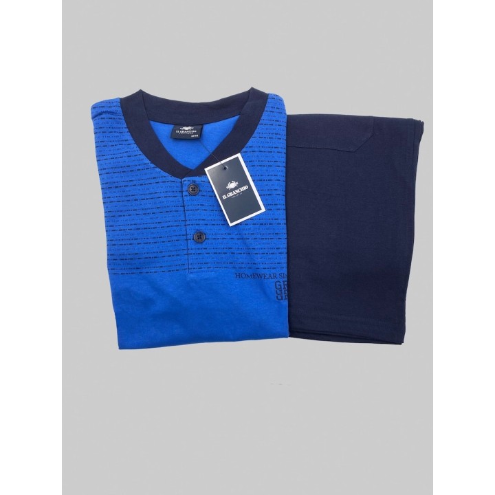 Pigiama uomo estivo Il Granchio GP1122 denim