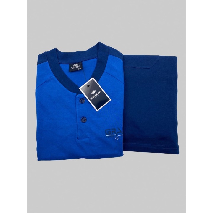 Pigiama uomo estivo Il Granchio GP1121 denim