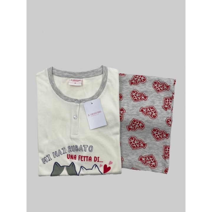 Pigiama donna corto Granchio GP5097 panna