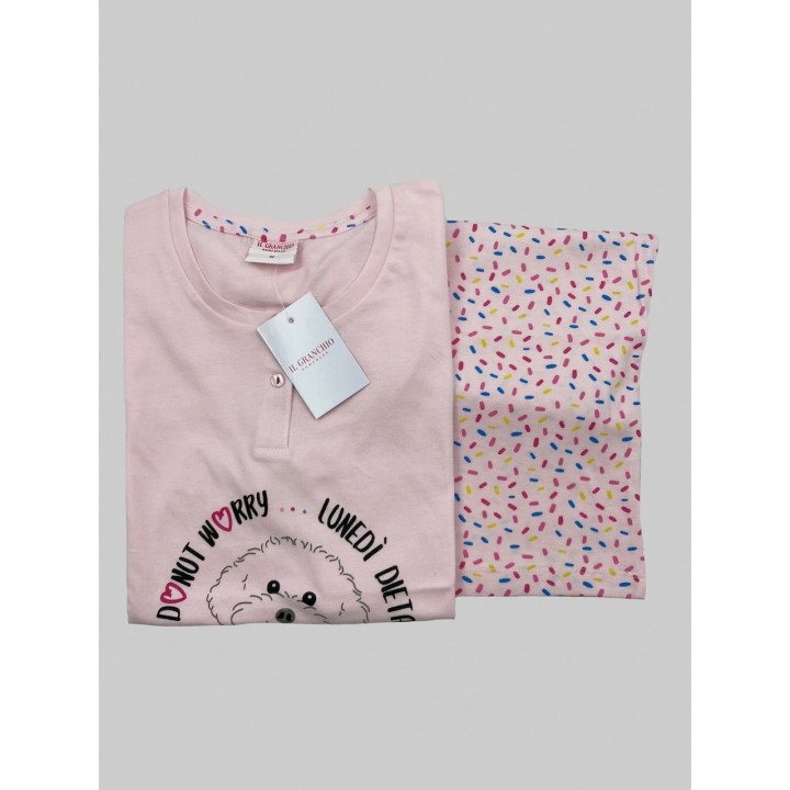 Pigiama corto donna Granchio GP5102 rosa