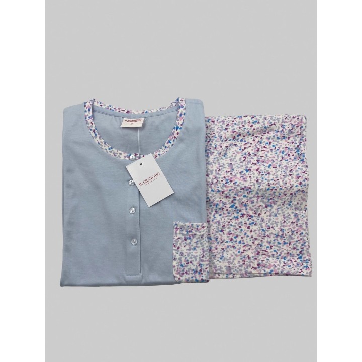 Pigiama corto donna Granchio GP5098 cielo