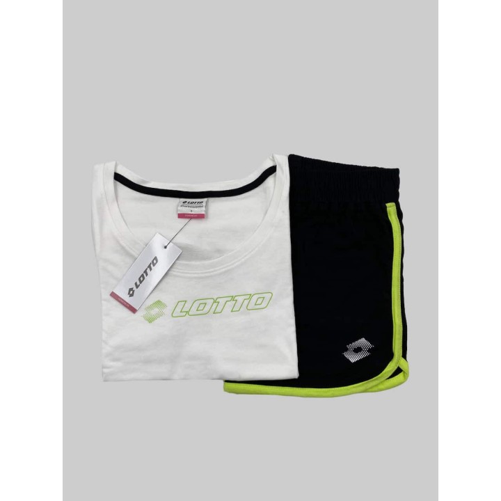 Completo estivo donna canotta e pantaloncino Lotto LP5116 bianco