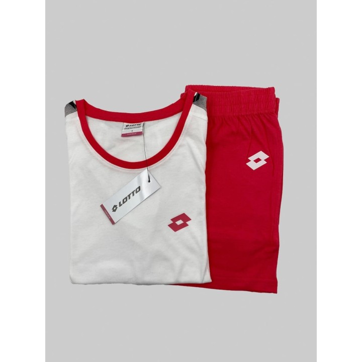 Completo estivo donna t-shirt e pantaloncino Lotto LP5113 bianco