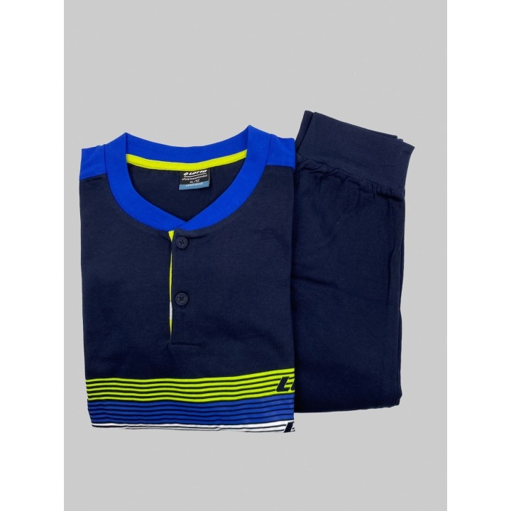 Pigiama uomo in cotone lungo Lotto LP1098 blu