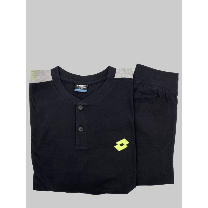 Pigiama uomo in cotone lungo Lotto LP1052 nero