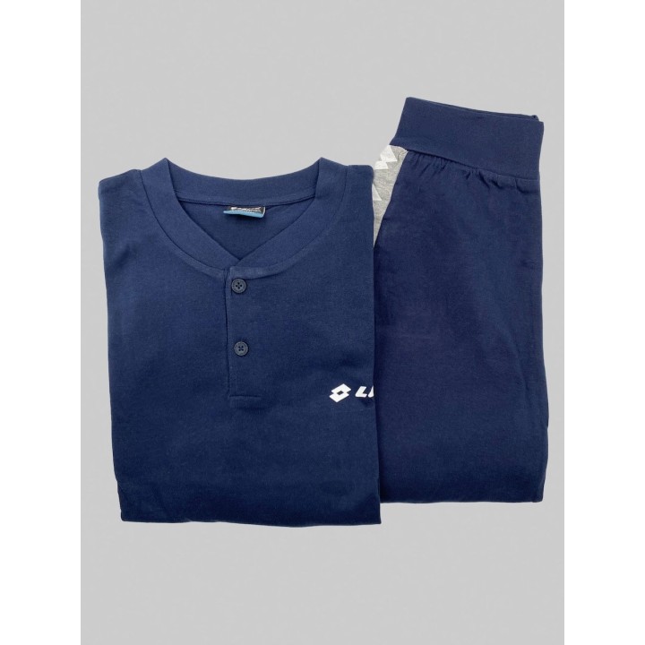 Pigiama uomo in cotone lungo Lotto LP1051 blu