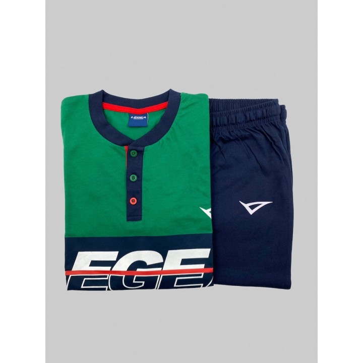 Pigiama uomo estivo corto Legea PG36277-AS1 verde
