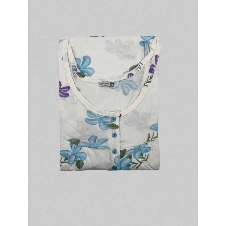 Camicia da notte donna estiva Karelpiu KC8301 celeste