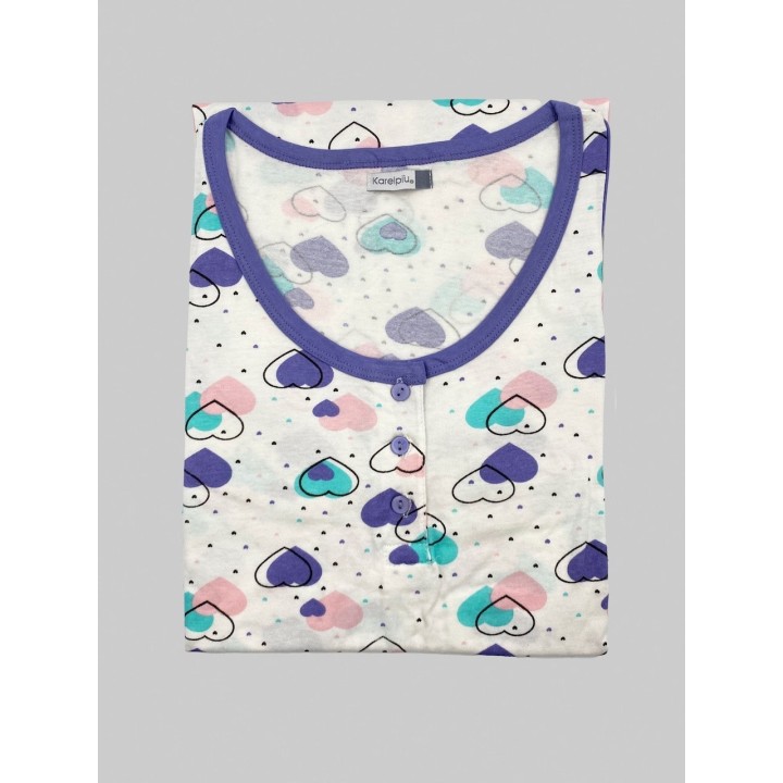 Camicia da notte donna estiva Karelpiù KC8312 glicine