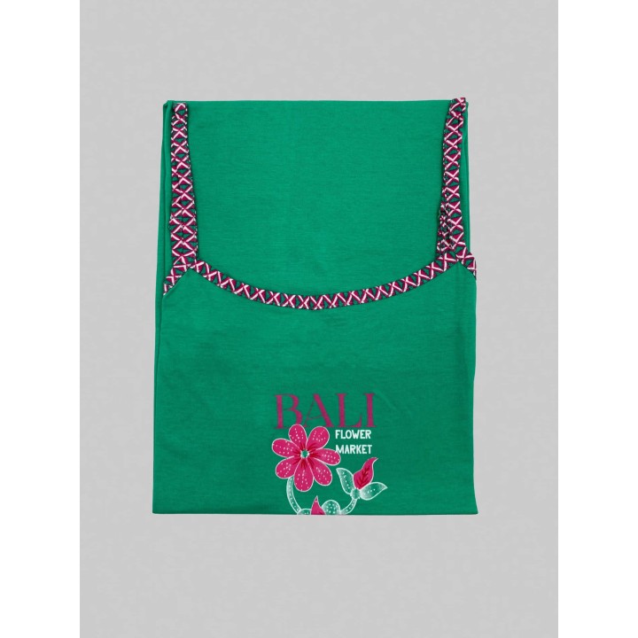 Camicia da notte estiva donna con spalline Karelpiù KC8334 verde
