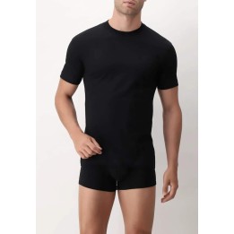 T-shirt uomo Cagi in cotone 1306 nero fronte