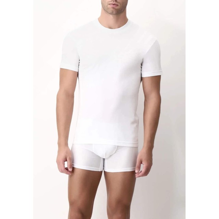 T-shirt uomo Cagi in cotone 1306 bianco fronte