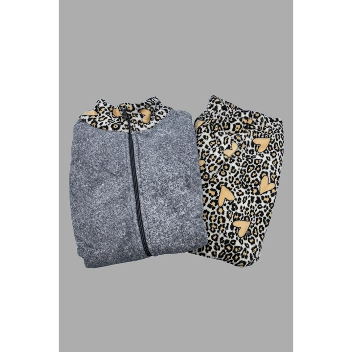 pigiama-donna-pile-aperto-karlpiu-kf7226-grigio