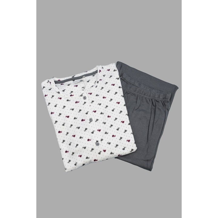 pigiama-donna-taglie-forti-invernale-ky7012-panna