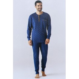 pigiama-caldo-cotone-uomo-karelpiu-kf7104-blu-foto