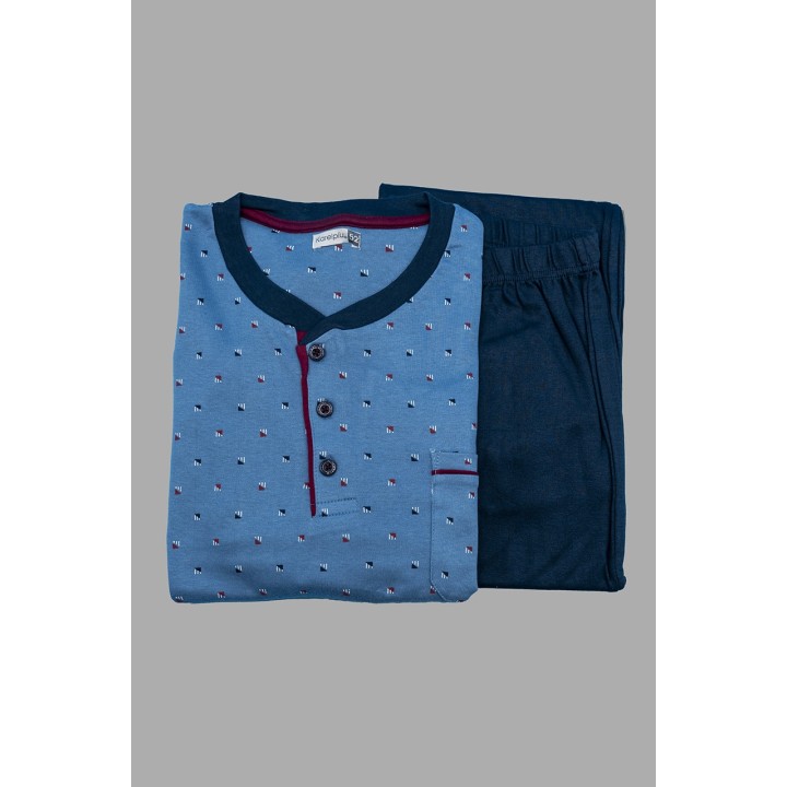 pigiama-caldo-cotone-uomo-karelpiu-kf7104-azzurro