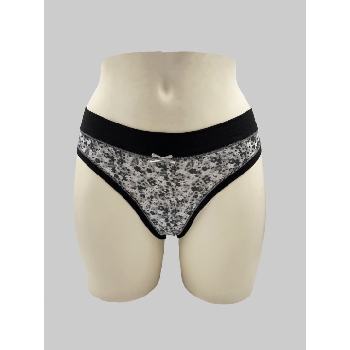 Slip brasiliana in cotone Lovely Girl 6626 nero