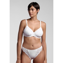 Slip brasiliana con pizzo Lepel 253 bianco fronte