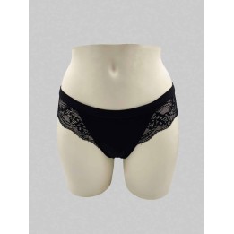 Slip donna con pizzo Rossoporpora DR212 3 pezzi nero