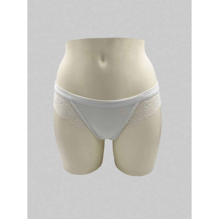 Slip donna con pizzo Rossoporpora DR212 3 pezzi bianco