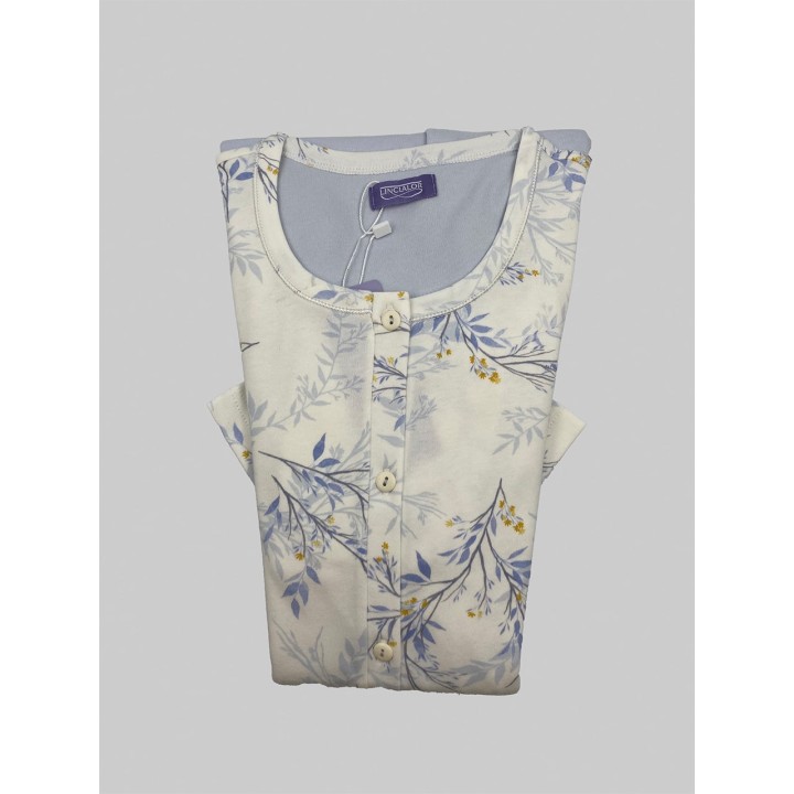 pigiama-donna-aperto-davanti-invernale-linclalor-lr292235-panna azzurro