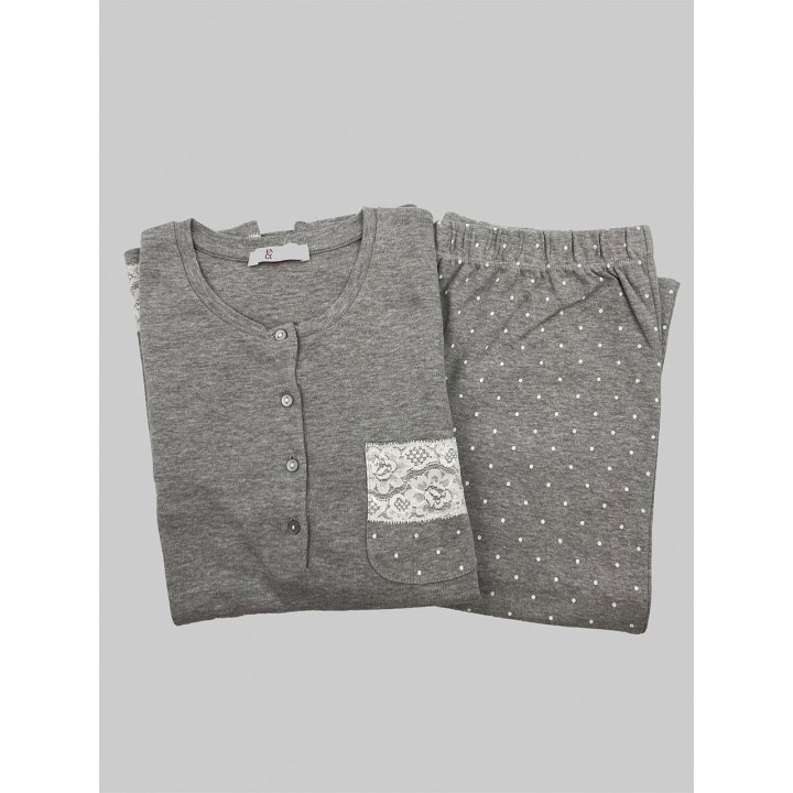 pigiama-caldo-cotone-donna-enrico-coveri-ep6266-GRIGIO