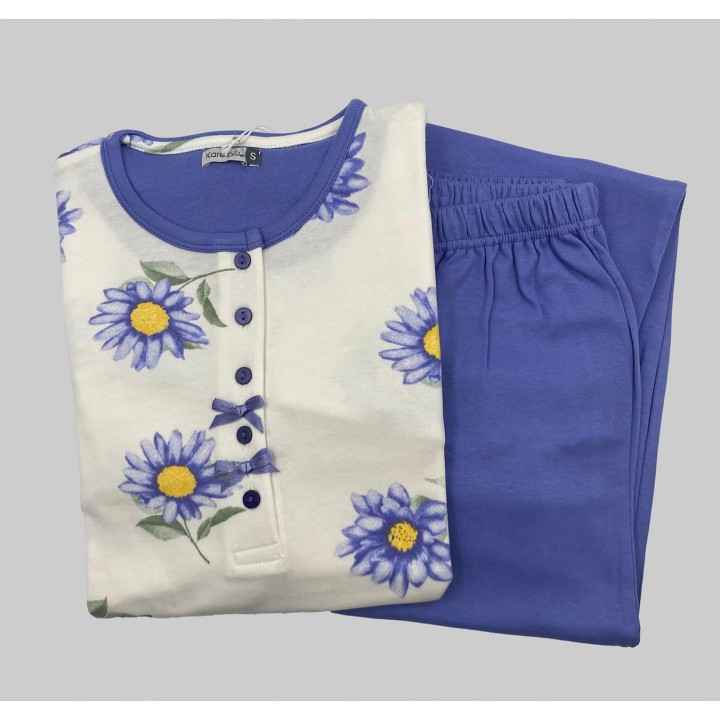 pigiama-caldo-cotone-donna-karelpiu-kf9002pld-azzurro