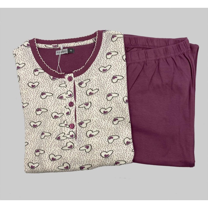 pigiama-caldo-cotone-donna-karelpiu-kf9036pld-panna