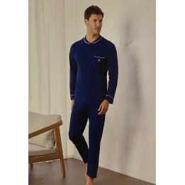 pigiama-uomo-taglie-forti-estivo-il-grachio-gp1150c-blu-foto